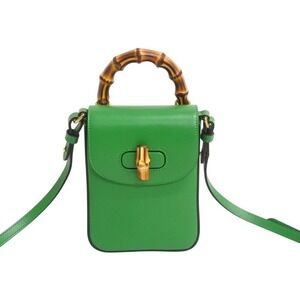 Gucci shoulder bag handbag bamboo green backpack